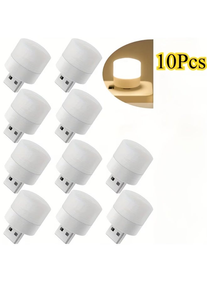 aeen 10 Pieces USB Warm Night Lights – Mini LED Bulbs, Portable Ambient Decorative Lighting for Christmas, Halloween, Camping, Reading & Tabletop Use - Image 1